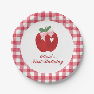 Assiettes En Carton Apple Ruban Rose Prépa Coquette 1er anniversaire