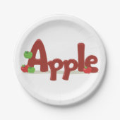 Assiettes En Carton Apple Word Art avec des pommes rouges et vertes (Devant)