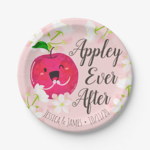 Assiettes En Carton Appley Ever After - Apple Pun