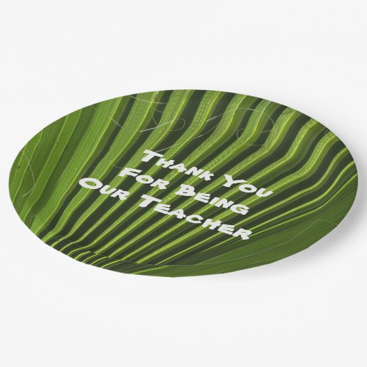 Assiettes En Carton Appréciation de l'enseignant Palm Leaf Merci photo (Angle)