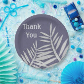 Assiettes En Carton Appréciation du Merci Feuille violette Silhouette (Fête)