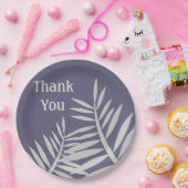 Assiettes En Carton Appréciation du Merci Feuille violette Silhouette (Fête)