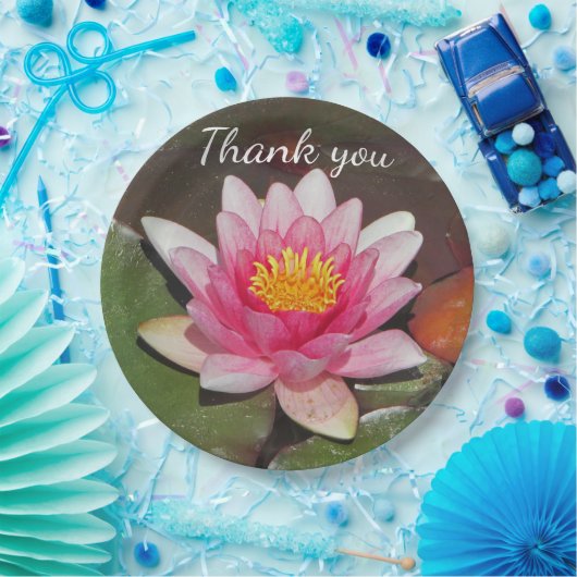 Assiettes En Carton Appréciation Merci Repas Rose Water Lily (Fête)