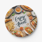 Assiettes En Carton Appréciez la pizza 2 (Devant)