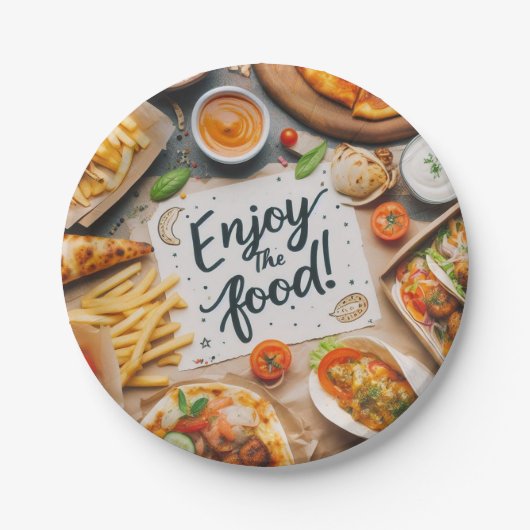 Assiettes En Carton Appréciez la pizza 2 (Devant)