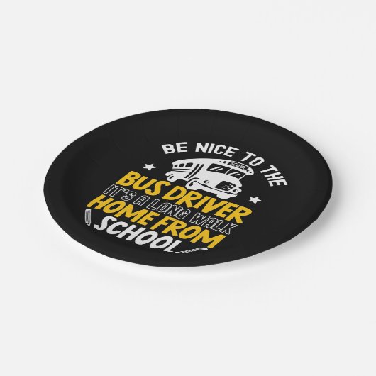 Assiettes En Carton Appréciez Le Conducteur De Bus (Angle)