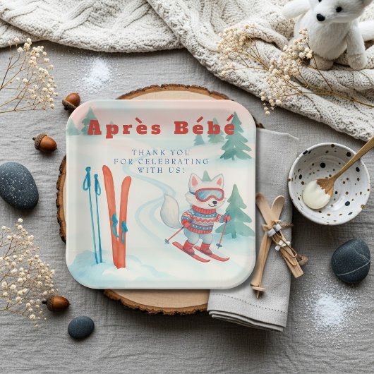 Assiettes En Carton Après Bébé ski Arctic Fox
