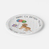 Assiettes En Carton Apricot Mini Goldendoodle Cartoon Chien - Annivers (Angle)