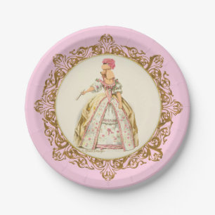 Assiettes En Carton Apricot Poodle Marie Antoinette Plaques de papier