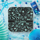 Assiettes En Carton aqua bleu moderne biochimie vie complexe (Fête)