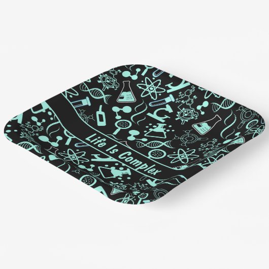 Assiettes En Carton aqua bleu moderne biochimie vie complexe (Angulaire)