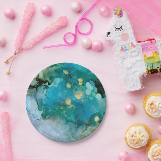 Assiettes En Carton Aqua Brume I (Fête)