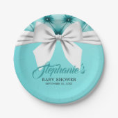 Assiettes En Carton Aqua Elegant Tiffany Chic Bow Baby shower fantaisi (Devant)