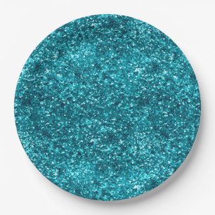 Assiettes En Carton Aqua Gold Glitzy Parties scintillant (inspirée de 