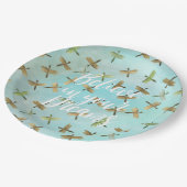 Assiettes En Carton Aqua Mint Gold Dragonfly Croire en Dreams (Angle)