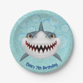 Assiettes En Carton Aqua Parties scintillant Enfants Requin Plaques de (Devant)