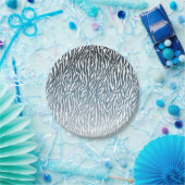 Assiettes En Carton Aqua Zebra Print Ombre (Fête)