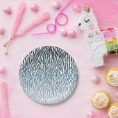 Assiettes En Carton Aqua Zebra Print Ombre (Fête)