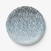 Assiettes En Carton Aqua Zebra Print Ombre (Devant)