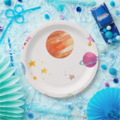 Assiettes En Carton Aquarelle à thème de l'espace - Lumière (Fête)