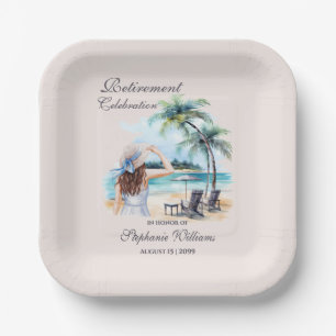 Assiettes En Carton Aquarelle à thème pour la retraite des femmes