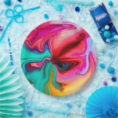 Assiettes En Carton Aquarelle Abstraite rose moderne (Fête)