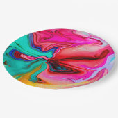 Assiettes En Carton Aquarelle Abstraite rose moderne (Angle)