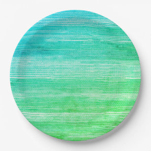 Assiettes En Carton Aquarelle Abstraite Seagrass Teint Neon