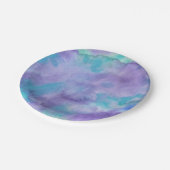 Assiettes En Carton Aquarelle Abstraite violet violet violet vert Turq (Angle)