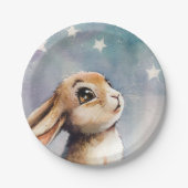 Assiettes En Carton Aquarelle adorable lapin lapin (Devant)