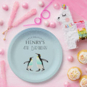 Assiettes En Carton Aquarelle adorable Penguin Arctique Anniversaire (Fête)