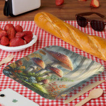 Aquarelle Amanita Champignons Forêt Folithe Art