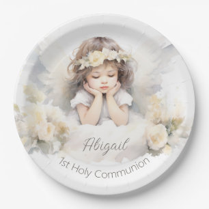Assiettes En Carton Aquarelle Angel Girl