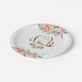 Assiettes En Carton Aquarelle Antler Boho (Angle)