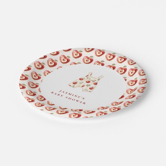 Assiettes En Carton Aquarelle Apple Baby showers Plaques (Angle)
