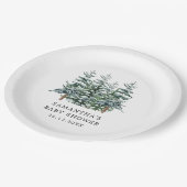 Assiettes En Carton Aquarelle Arbre de Noël Baby shower d'hiver (Angle)
