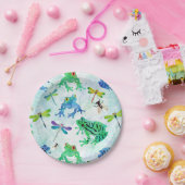 Assiettes En Carton Aquarelle Arbre Grenouilles Dragonfly Nature (Fête)