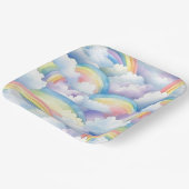 Assiettes En Carton Aquarelle arc-en-ciel (Angulaire)