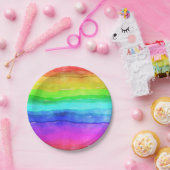 Assiettes En Carton Aquarelle arc-en-ciel (Fête)