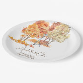 Assiettes En Carton Aquarelle Automne dans le Mariage du parc (Angle)