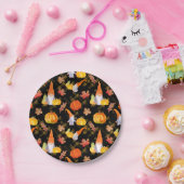 Assiettes En Carton Aquarelle Automne Gnomes, Citrouille Et Feuille (Fête)