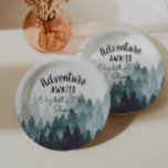 Assiettes En Carton Aquarelle aventure Baby shower forestier rustique<br><div class="desc">aquarelle peinte forêt rustique "aventure attend" plaques de papier baby shower. Personnalisable !</div>