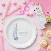 Assiettes En Carton Aquarelle Baby shower de voilier Ahoy Boy's Welcom (Fête)