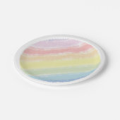 Assiettes En Carton Aquarelle Baby shower Pastel Rainbow (Angle)