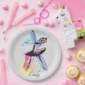 Assiettes En Carton Aquarelle Ballerina Dancer Thème Personnalisé (Fête)