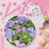 Assiettes En Carton Aquarelle Batik Hydrangeas (Fête)