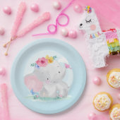 Assiettes En Carton Aquarelle bébé éléphant (Fête)