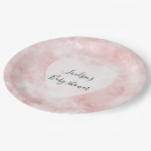 Assiettes En Carton Aquarelle blanche rose rose-fusée Coeur (Angle)