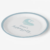 Assiettes En Carton Aquarelle Bleu BaleineOcéan Poisson fête d'anniver (Angle)