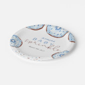 Assiettes En Carton Aquarelle bleu beignets Bébé Sprinkle Douche (Angle)